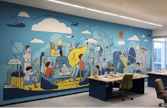 封丘办公室墙绘的特点。