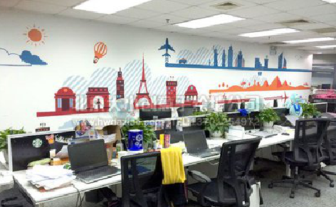 封丘教你设计办公室墙绘的方法。