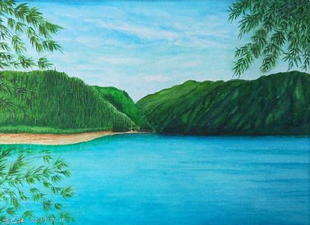 封丘在墙绘中，如何绘画绿水青山？