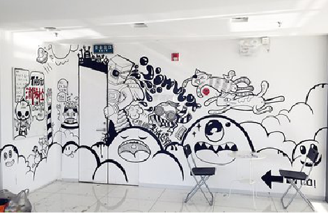 封丘手绘墙并非传统涂鸦。